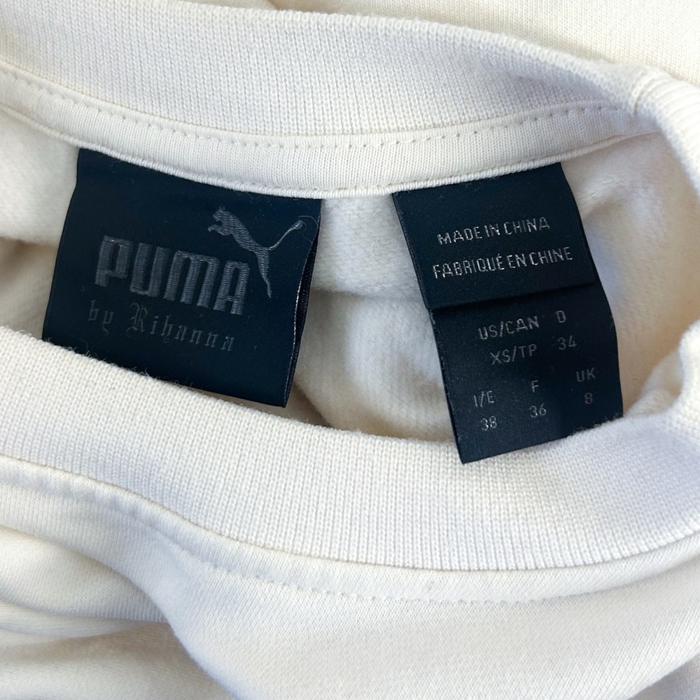 Puma X Rihanna Cream Oversized Lace up Long Sleeve Sweatshirt Mini Dress XS - Picture 10 of 10